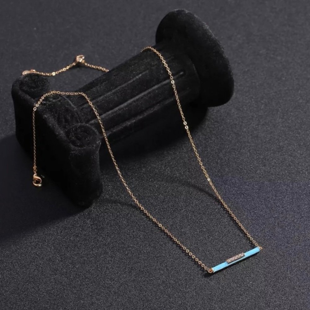 NWT Turquoise enamel bar necklace